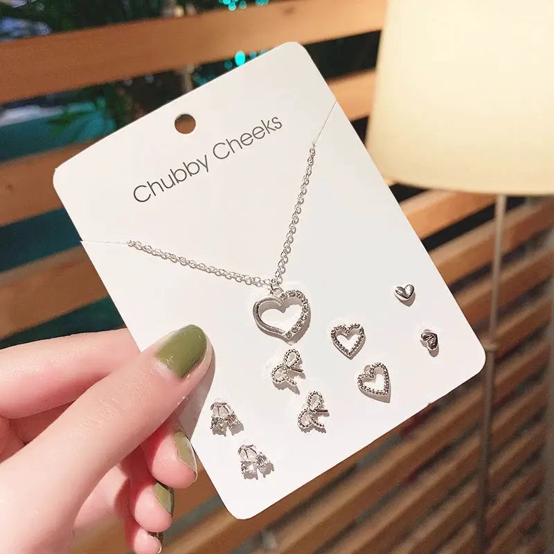 New S925 Silver Needle Stud Earrings Set For Women Girls Simple Cute Exquisite Mini Jewelry Gift Wholesale Direct Sales