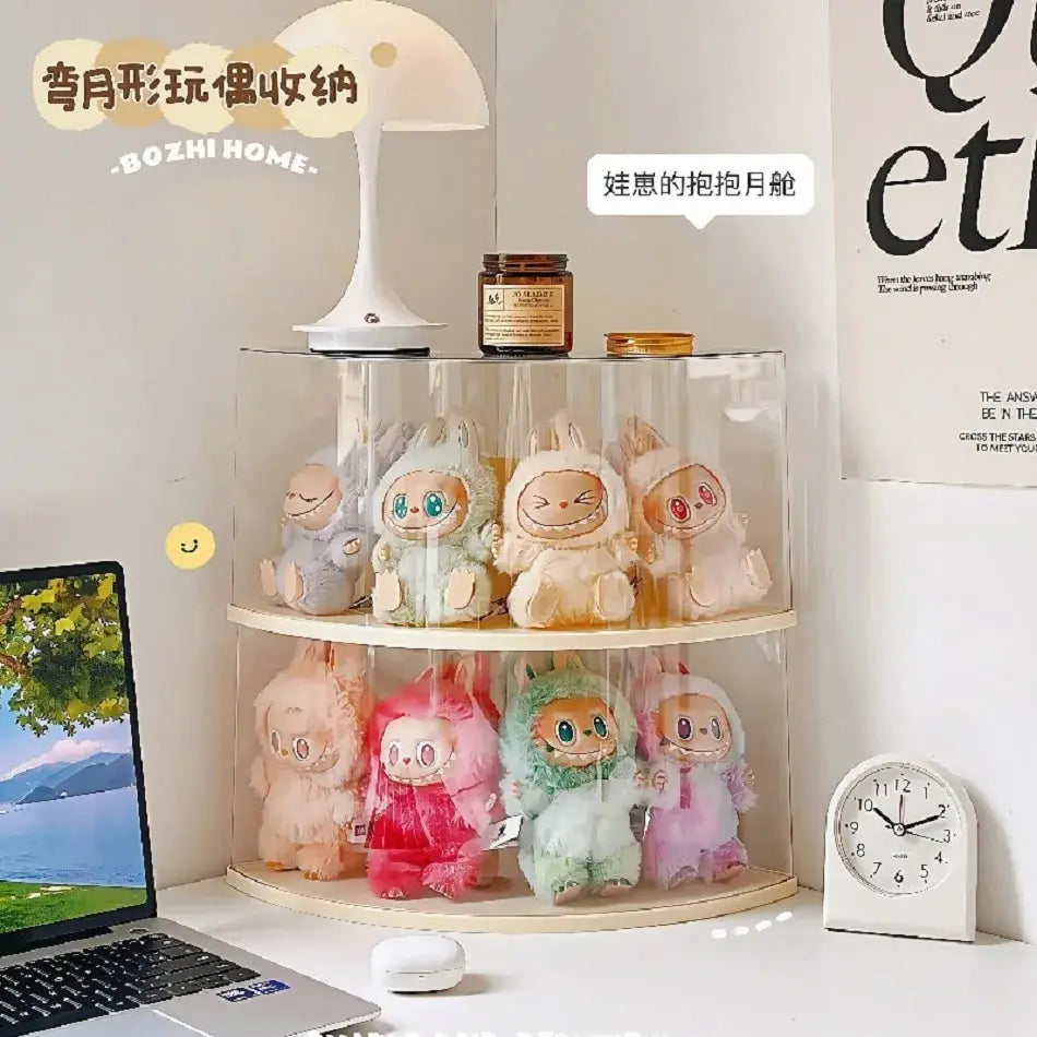 Labubu Transparent Display Box Stackable Vinyl Figurine Storage Rack For Blind Boxes And Collectibles