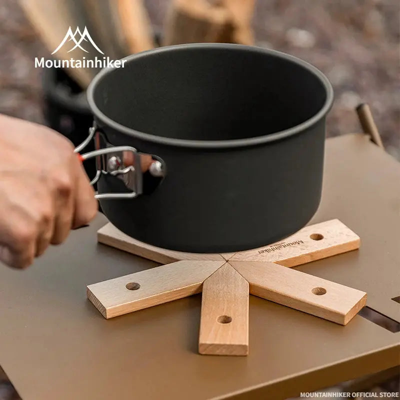MountainHiker Natural Beech Wood Pot Mat Coaster Placemat Heat Insulation For Pots And Pans Kitchen Outdoor