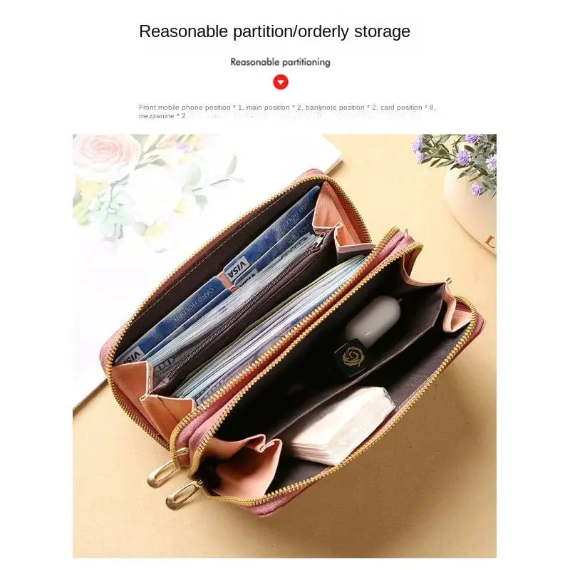 Women's crossbody bag by Simples Market, pink exterior with dual zip compartments and large capacity.