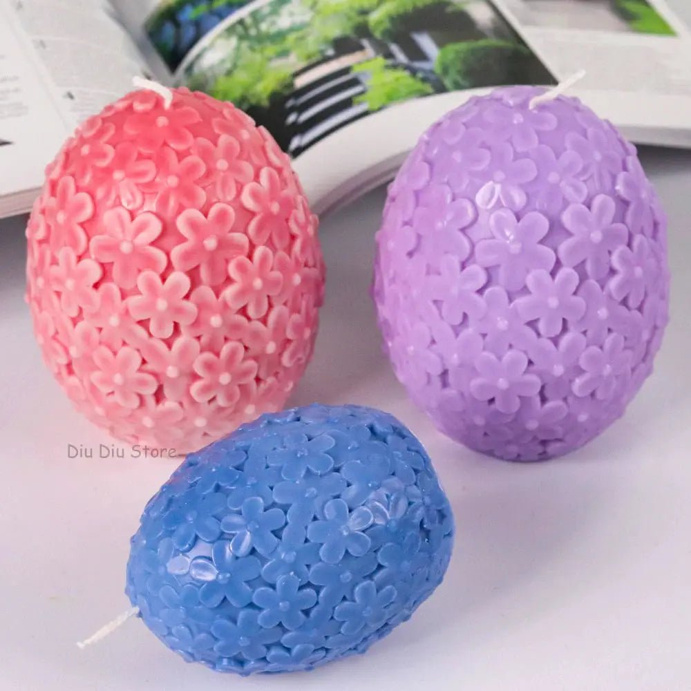 Silicone Mold Carving Flower Egg for Candles Soaps Resin Plaster Cakes DIY Kit Home Decor - Simples Market