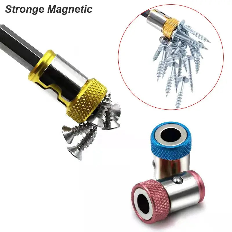 Magnetic Ring Screwdriver Bit Holder for One Quarter Inch Phillips Bits Universal Alloy Anti Corrosion