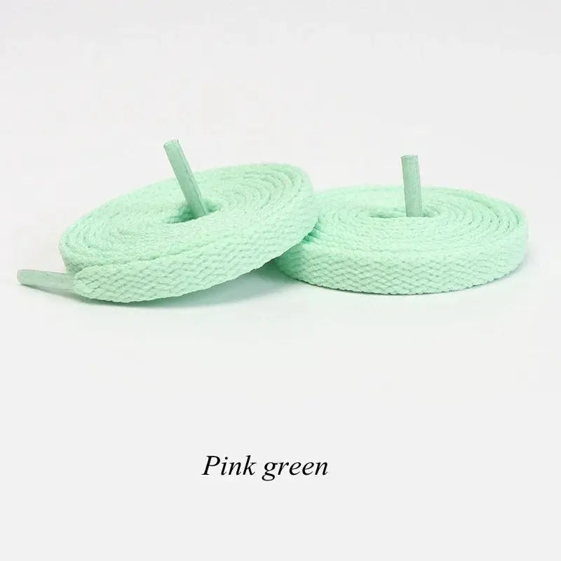 1 pair flat mint green shoelaces, casual unisex fashion laces for sneakers