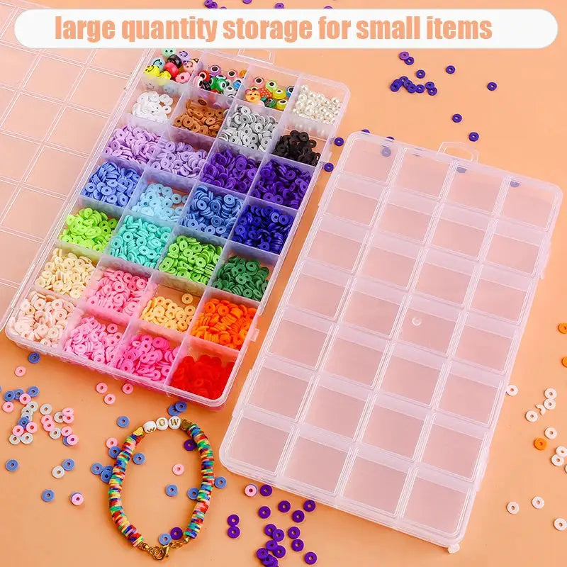 Transparent Storage Container Jewelry Box Clear Plastic Organizer For Beads And Earring Display Case