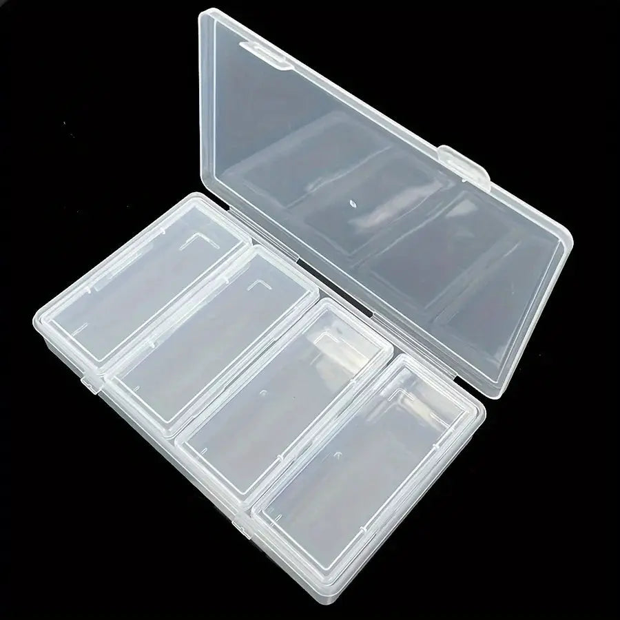 Clear Plastic Storage Organizer Box With 4 Adjustable Dividers For Craft And Sewing Supplies Removable Compartments