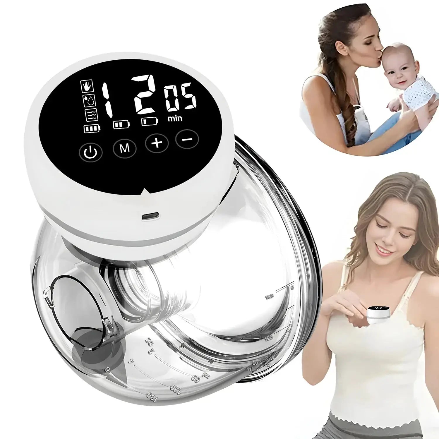 Wearable Electric Breast Pump Painless Double Sided Fully Automatic Hands Free Breast Collector For Breastfeeding