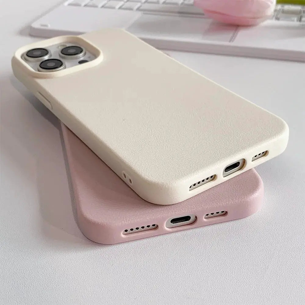 Leather Phone Case For iPhone 11 Through 17 Pro Max And iPhone Air Soft TPU Shockproof Funda Cover