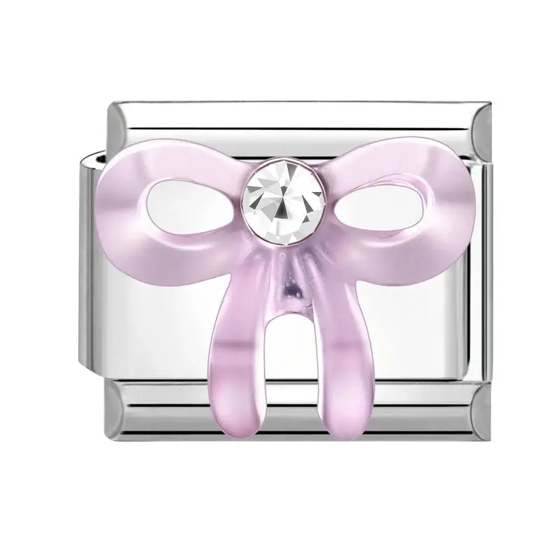 Zircon Moon Cherry Bow Knot Butterfly Heart Star Italian Charm Links For 9mm Bracelet Stainless Steel DIY Jewelry Gifts