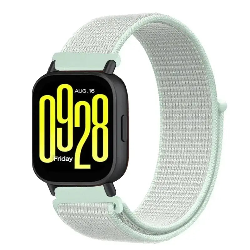 Nylon loop watch strap in mint green for Redmi Watch 5 Active/Lite (20mm/22mm), compatible with Xiaomi Watch S4