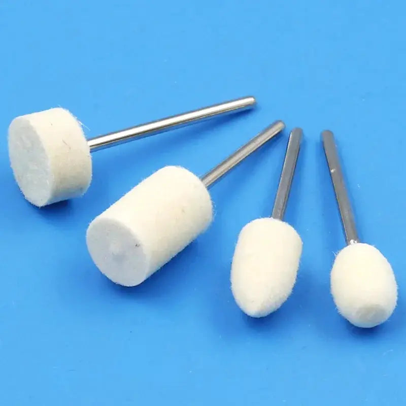 12Pcs Wool Felt Polishing Wheels For Rotary Tool 8 To 11.8mm OD 2.35mm Shank Ideal For Nail Art Detailing