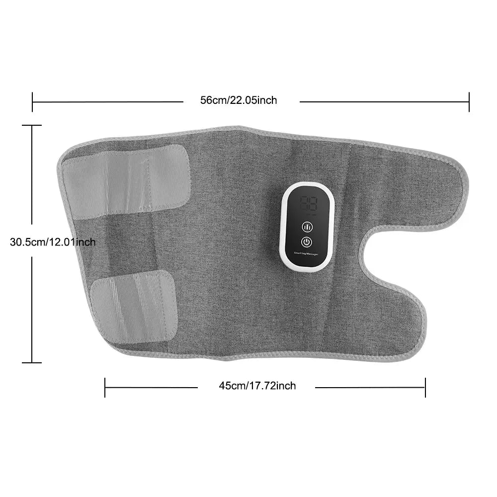 Calf massager with three-level airbag compression, wireless control, gray fabric for legs and feet by Simples Market