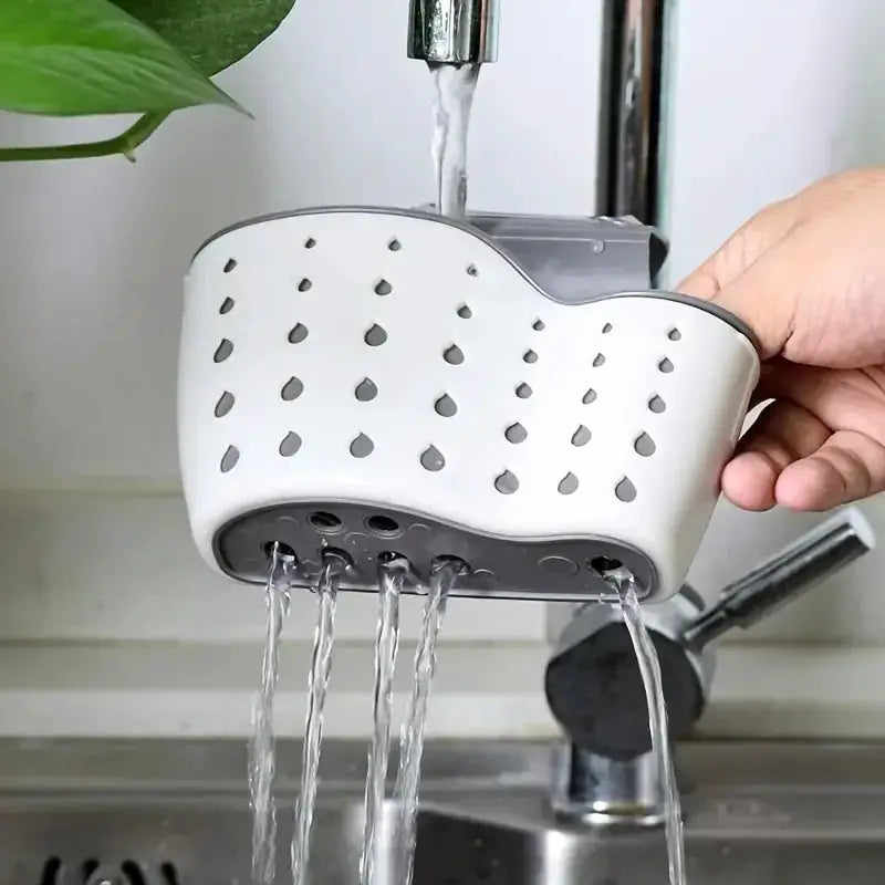Kitchen Sink Hanging Draining Basket Adjustable Rubber Bag Soap Sponge Caddy Faucet Holder For Bathroom