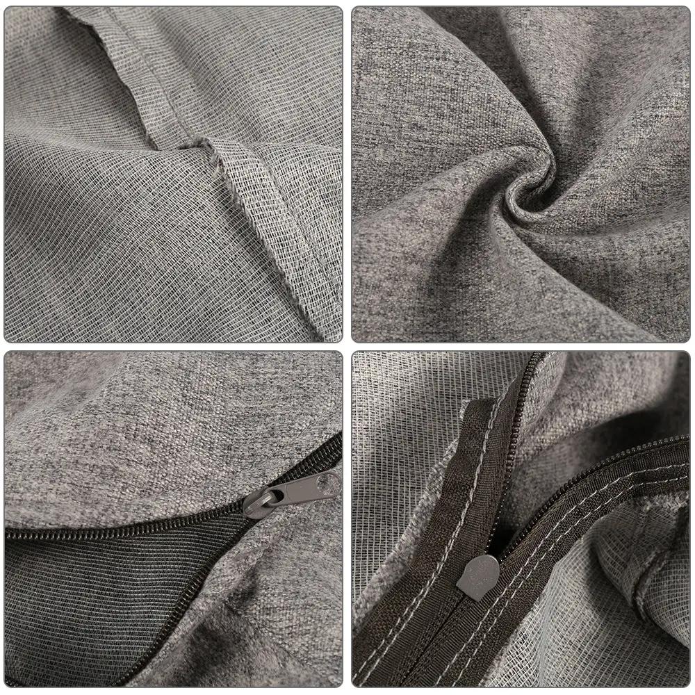Simples Market sofa chair cover in gray linen fabric with zipper and reinforced stitching