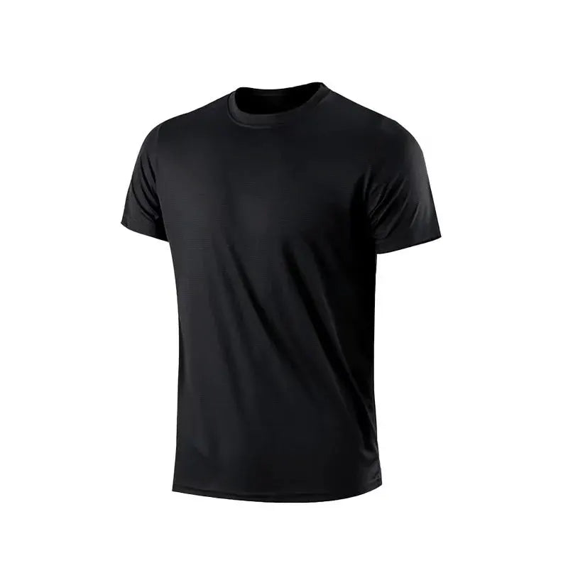 Men's black short-sleeve quick-dry sport T-shirt, Simples Market