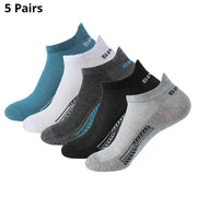 Men's Summer Thin Mesh Breathable Polyester Sports Socks 5 10 20 Pairs Sweat Absorbing Short Socks For Active Wear