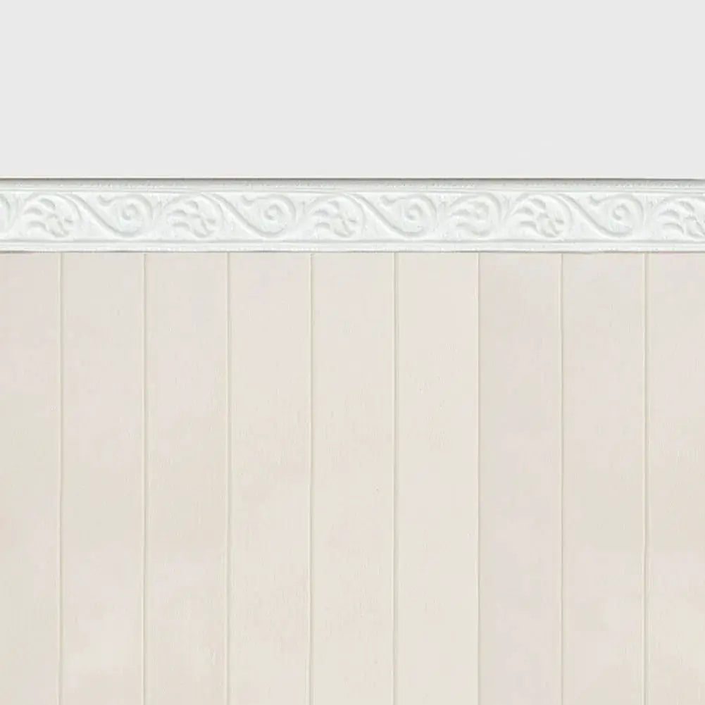 3D wall trim border by Simples Market; white self-adhesive waterproof baseboard wallpaper with embossed molding.