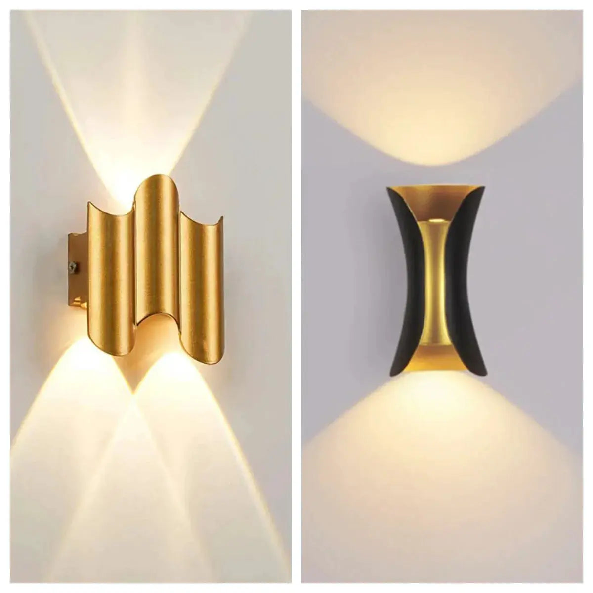 Aluminum golden LED wall light outdoor IP65 sconce by Simples Market