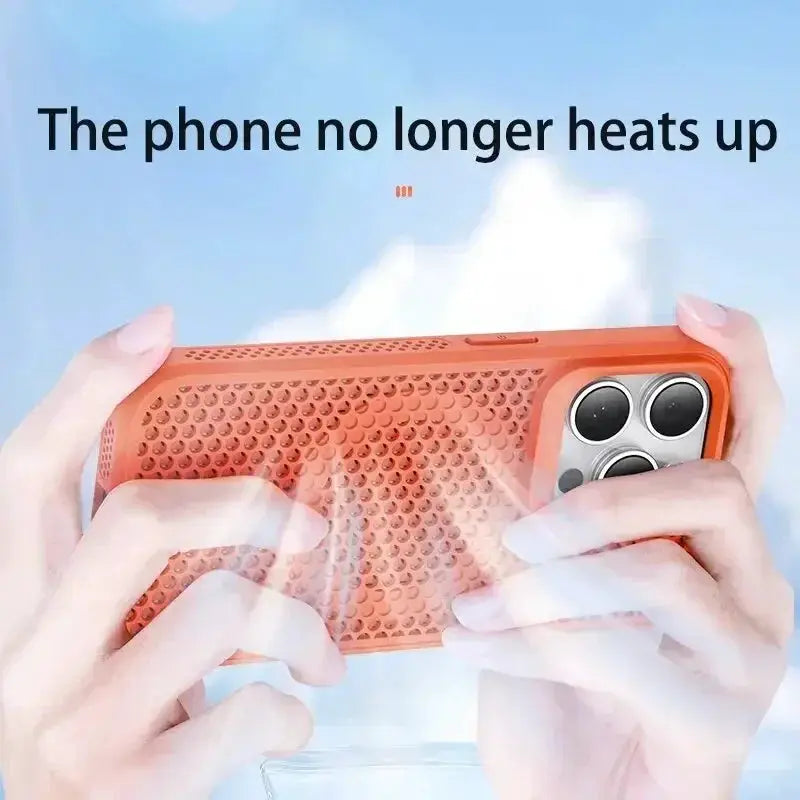 AeroShield Cooling Heat Dissipation Phone Case for iPhone 11 Pro Max to 17 Pro MagSafe Compatible Breathable Hard Back