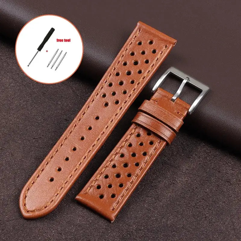EraCraft Vintage Genuine Leather Watch Strap 18mm 20mm 22mm Universal Fit Breathable Cowhide Comfort