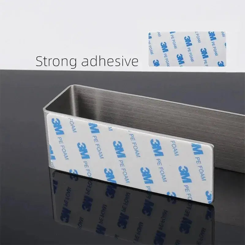Self Adhesive Towel Rack Stainless Steel Non Drilled Bathroom Kitchen