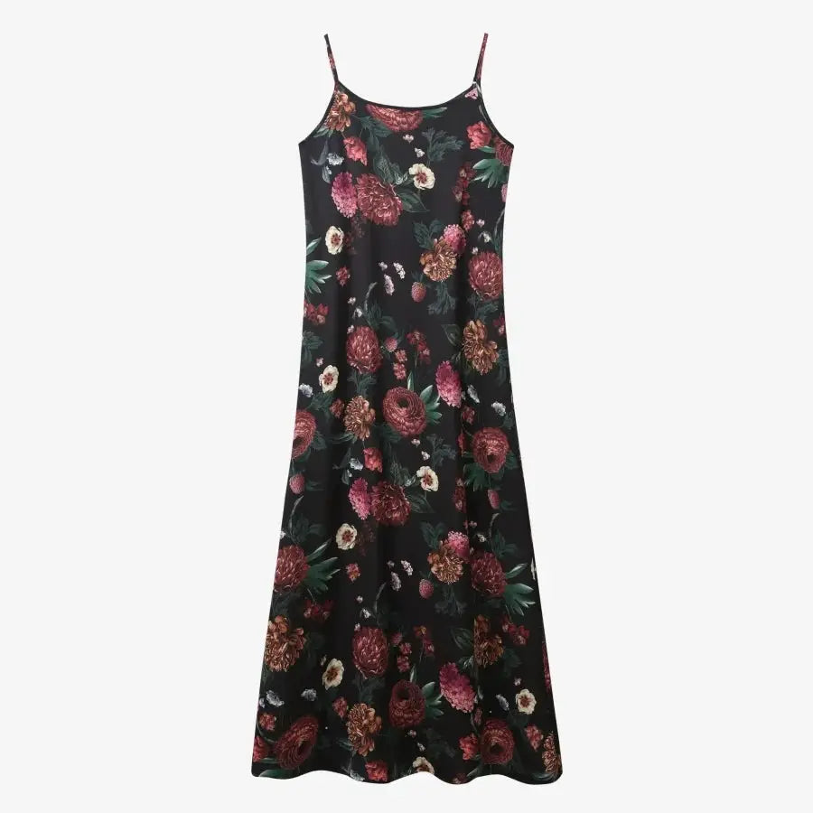 Elegance Satin Slip Dress And Knit Cross Top Set With Adjustable Maxi Floor Length For Timeless Style