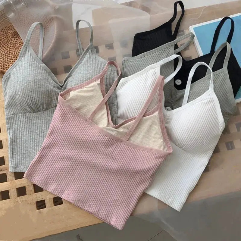 Aurora Threads Women Knitted Tank Top Strap Vest With Button Medium Stretch Polyester Knit Casual Breathable Fit