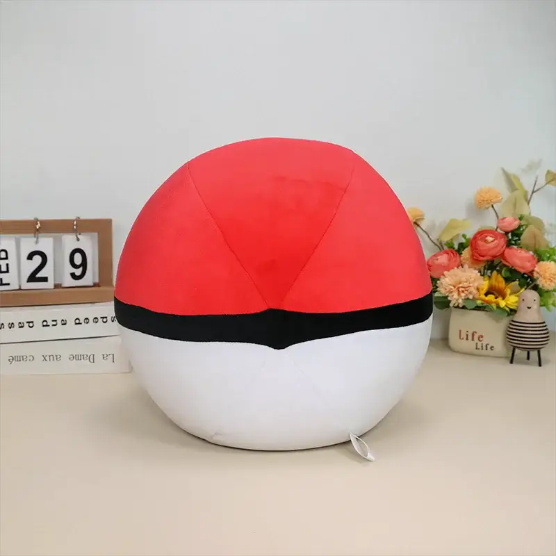 Large Pokemon Plush Cushion Ultra Ball Master Ball Poke Ball Pillow Pokeball Cushion For Bedroom Decor