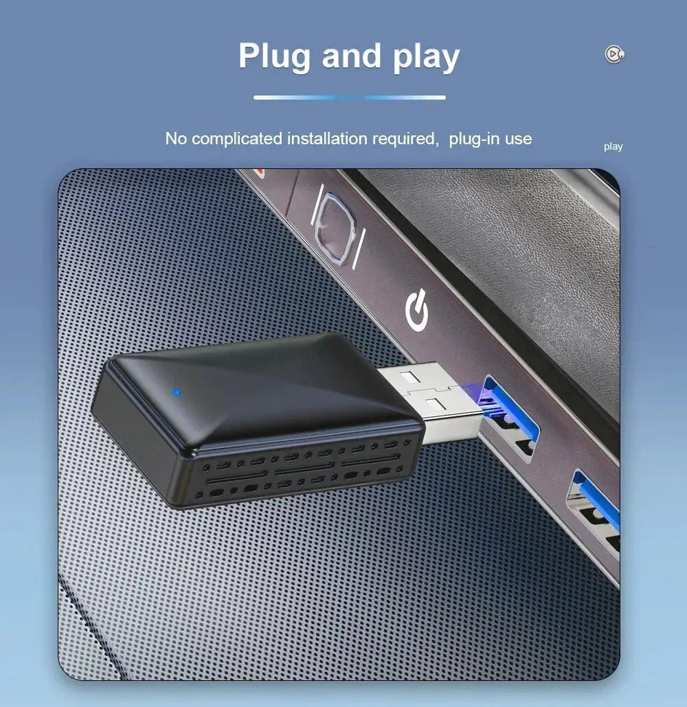 Simples Market Original FLIXIVI CarPlay Android Auto 2in1 wireless car adapter, plug‑and‑play.