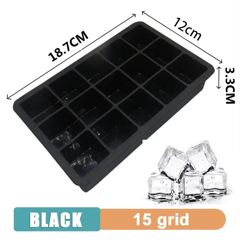 4 6 8 15 Grid Silicone Ice Tray Mold Large Food Grade Ice Cube Tray Square DIY Ice Maker