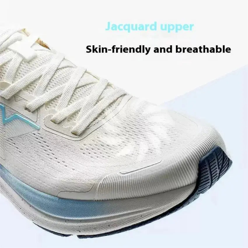 Xtep QINGYUN LITE men's running shoes, white with light blue accents, cushioned lightweight sneakers