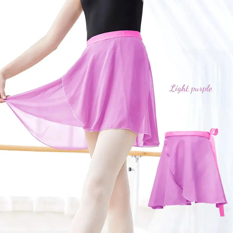 LunaDance Chiffon Wrap Ballet Skirt For Girls And Women Tie Up Tutu Dance Skirt In 19 Colors