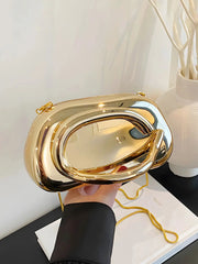 Simples Market gold acrylic box-shaped crossbody bag with chain strap