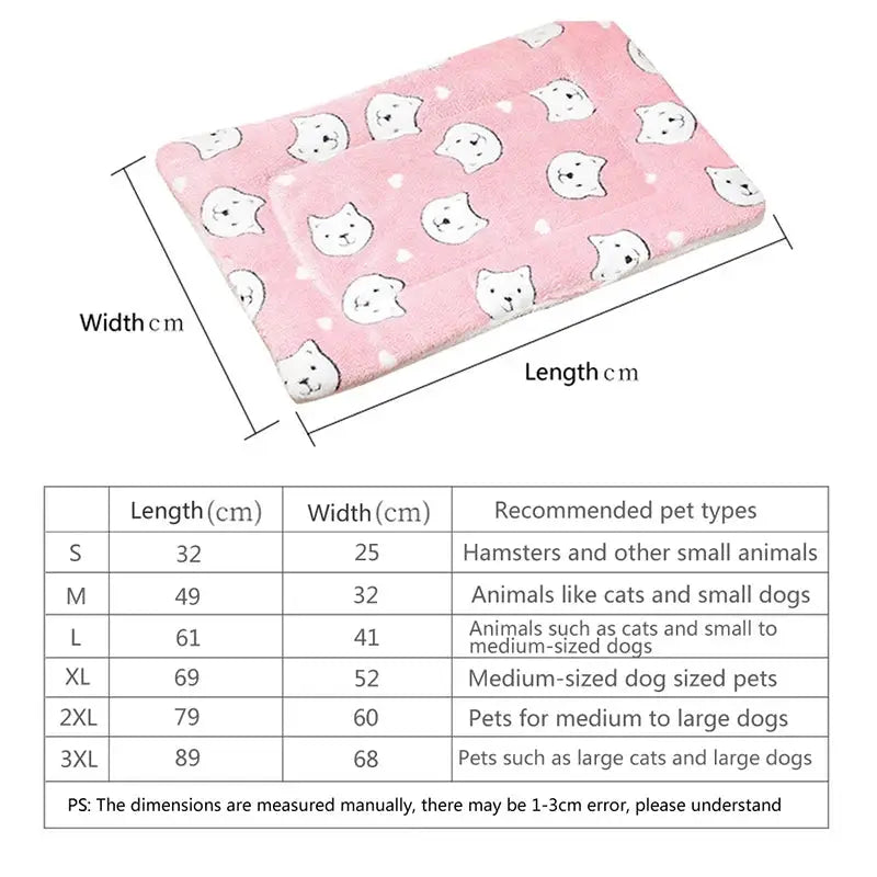 Thick Cat Mat With Breathable Flannel Soft Sleeping Pad For Small Dogs And Cats Winter Warm Cozy Cushion Blanket