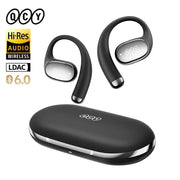 QCY Crossky R70 open-ear wireless earphones with charging case, black