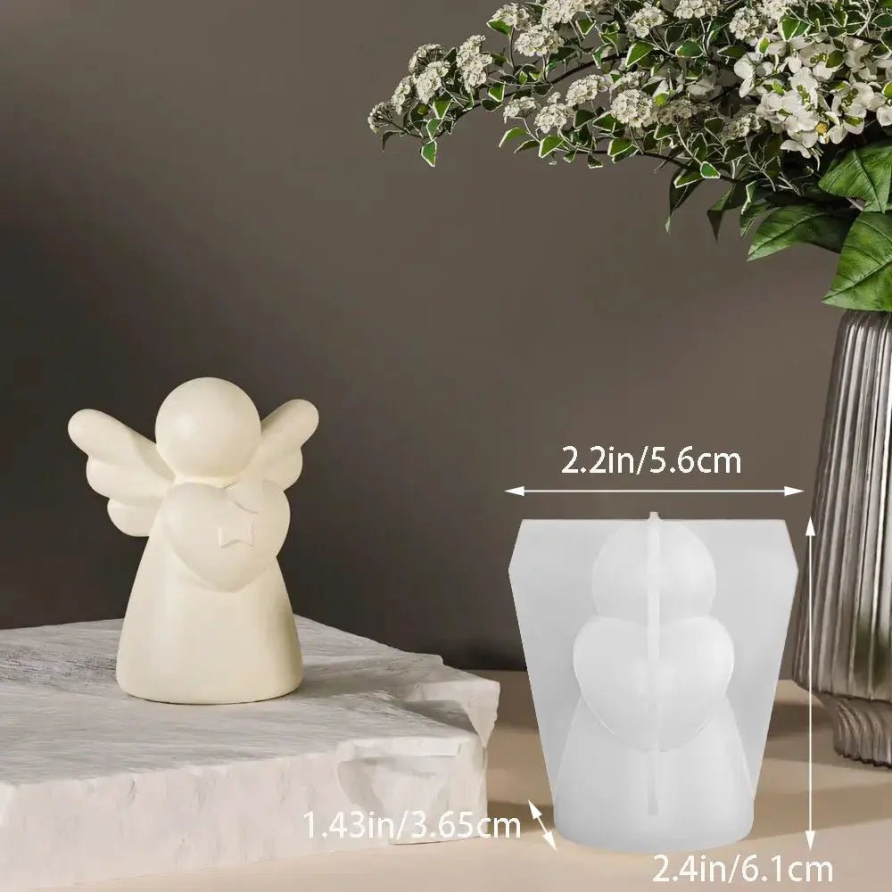 3D Heart Wings Angel Silicone Candle Mold for Gypsum Resin Soap Craft DIY Home Decor - Simples Market
