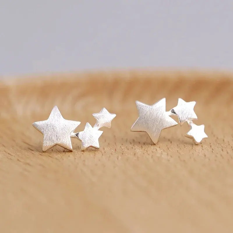 925 Sterling Silver Star Hoop Earrings For Women And Girls Trendy Original Hip Hop Style Jewelry Gift