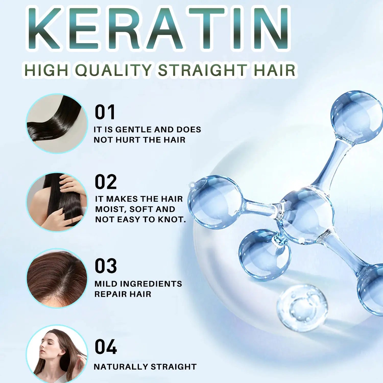 Keratin Hair Straightening Cream for Smoothing and Permanent Straightening Professional Keratin Hair Care