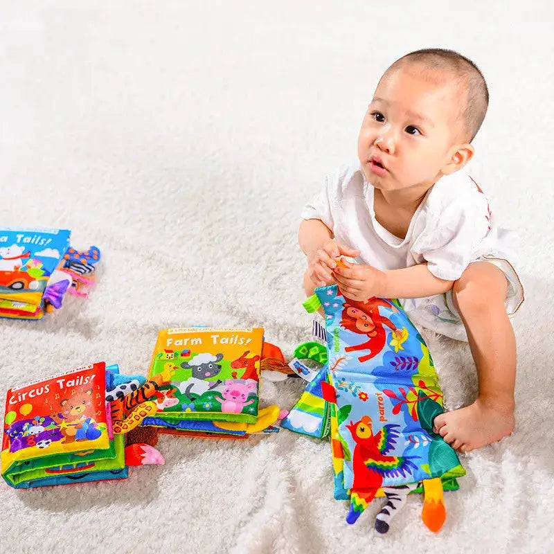 3D Visual Tail Cloth Baby Book Tear Resistant Biteable Toy for Early Cognitive Development and Interactive Play