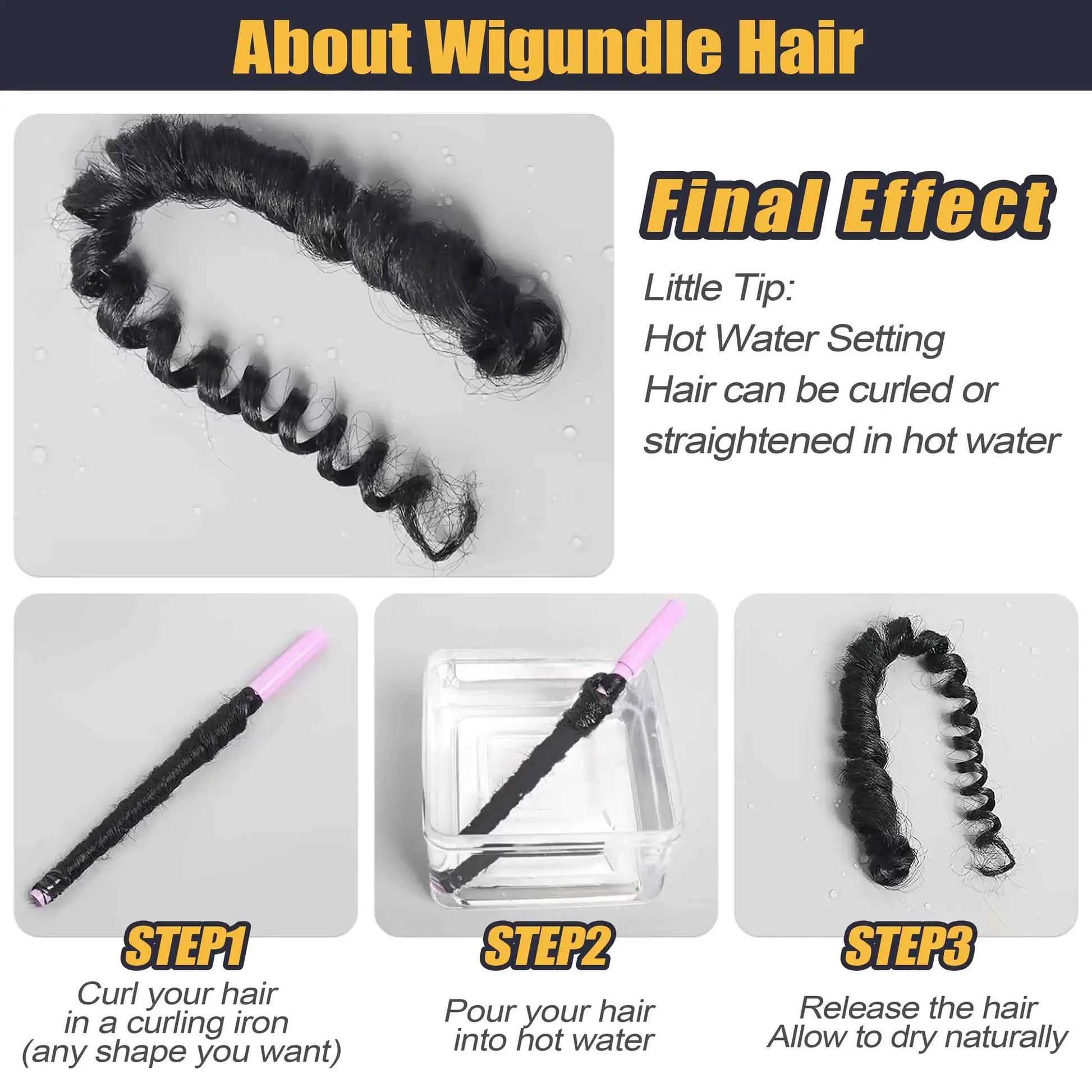 Crochet hair extensions by Simples Market, synthetic Kanekalon pre-stretched curly jumbo braids in black