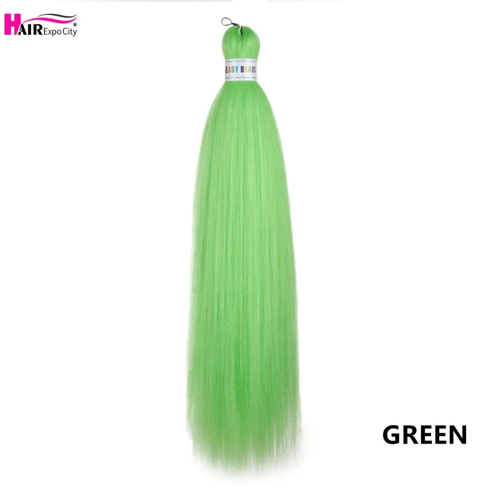 Easy Braids 26in green pre-stretched synthetic jumbo braids extensions by Simples Market