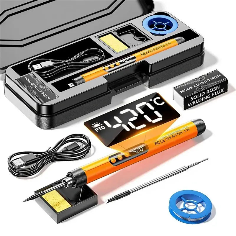 USB Soldering Iron Kit Mini Digital Adjustable Temperature Type C Interface Portable Welding Tool