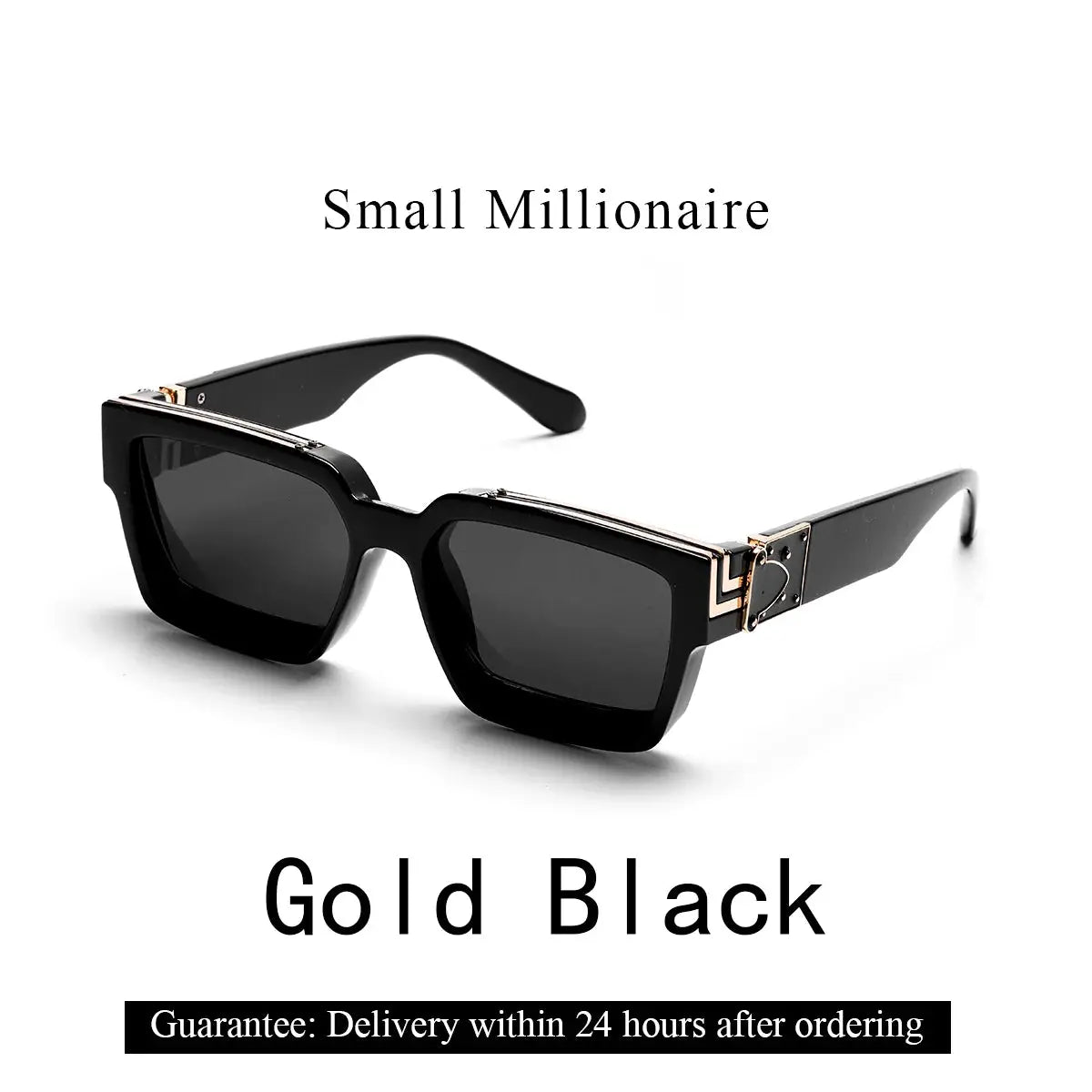 Ruiao Retro Black Millionaire Shades Sunglasses Unisex Designer Square Glasses UV400 Protection