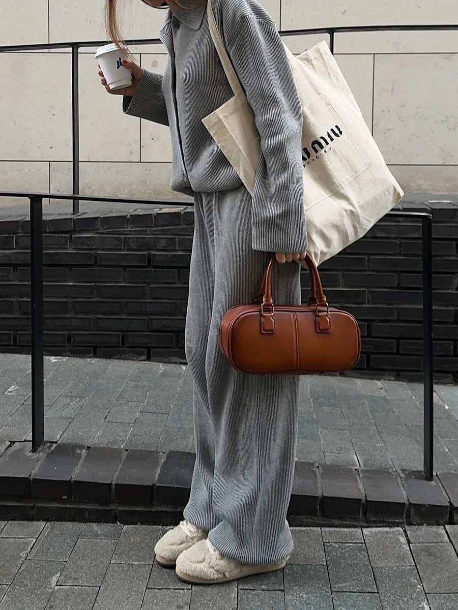 Bornladies Autumn Winter Knit Cardigan Pants Set Two Piece Outfit