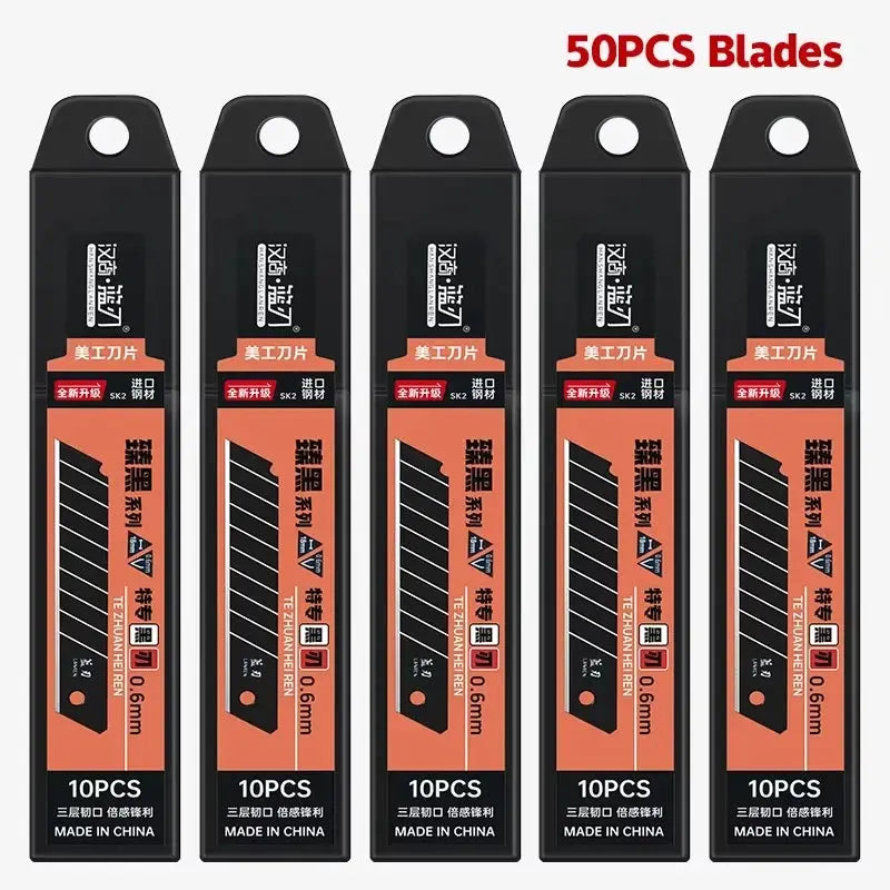 DTBD Carbon Steel Utility Knife Blades 100mm By 18mm Replacement Blades For DIY Carving Office And School