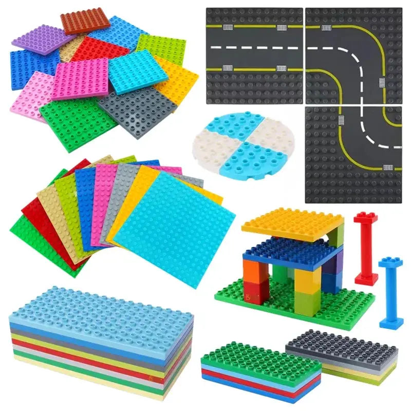 9 Sizes Big Building Plastic Blocks Base Plates Compatible With Large Bricks And Assembly Figures For Kids Toys