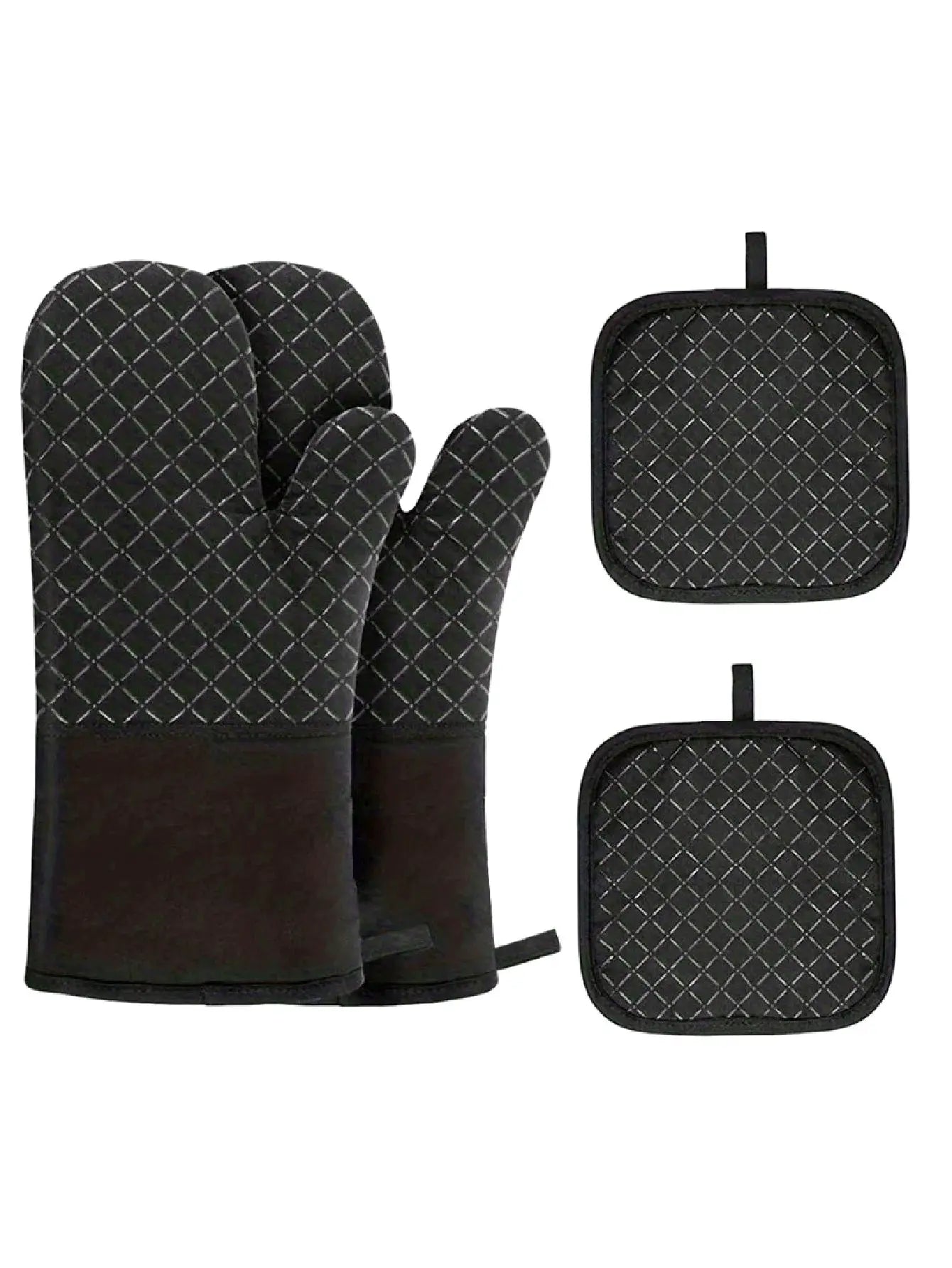 Microwave Cotton Baking Gloves Anti Scalding Heat Resistant Oven Mitts Non Slip Insulation Gloves For Bakeware