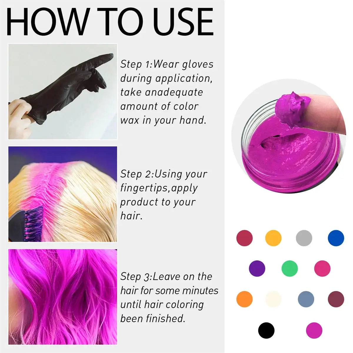Valentines Day DIY Hair Dyed Mud Colour Wax Easy To Wash Coloring Cream For Hair Beard And Eyebrows