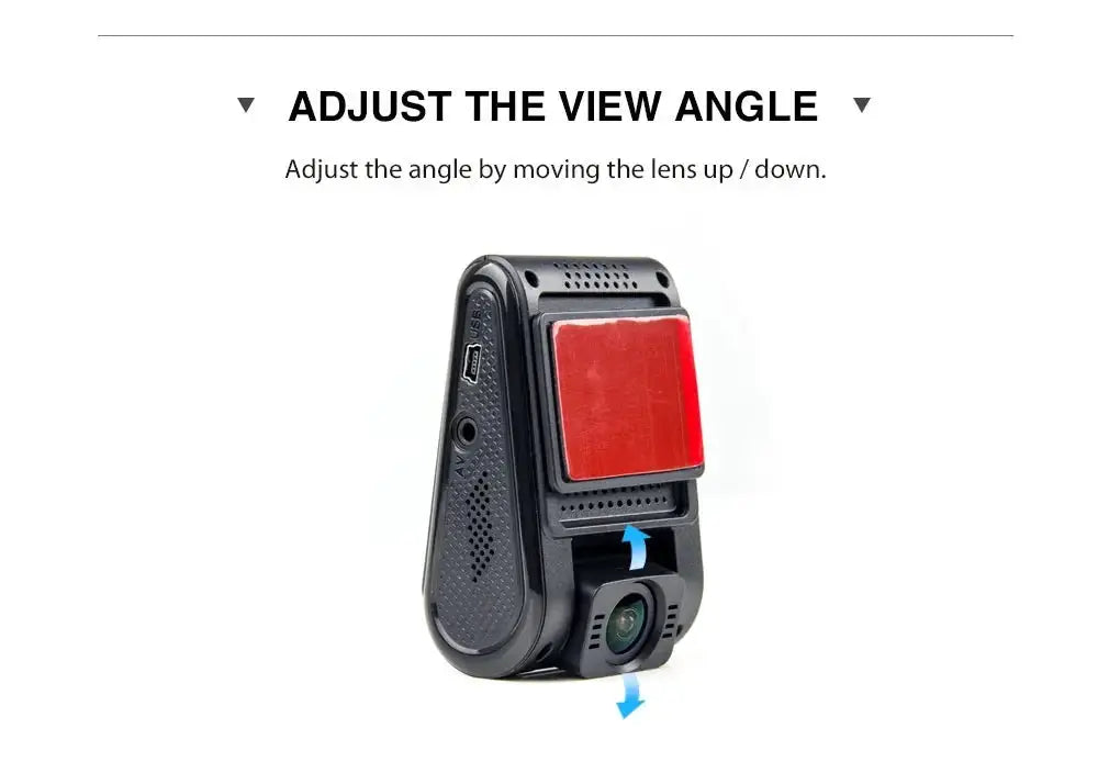 VIOFO A119 V3 dash cam, black body with red mounting plate, 2K DVR with parking mode