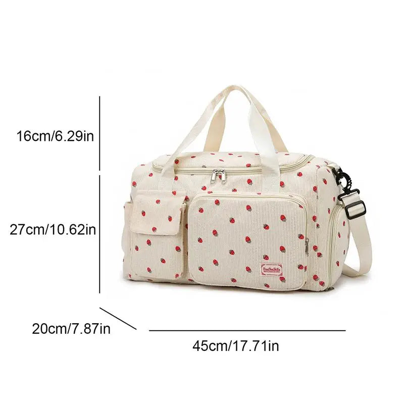 Corduroy Travel Tote Duffle Bag with Shoe Compartment - Simples Market