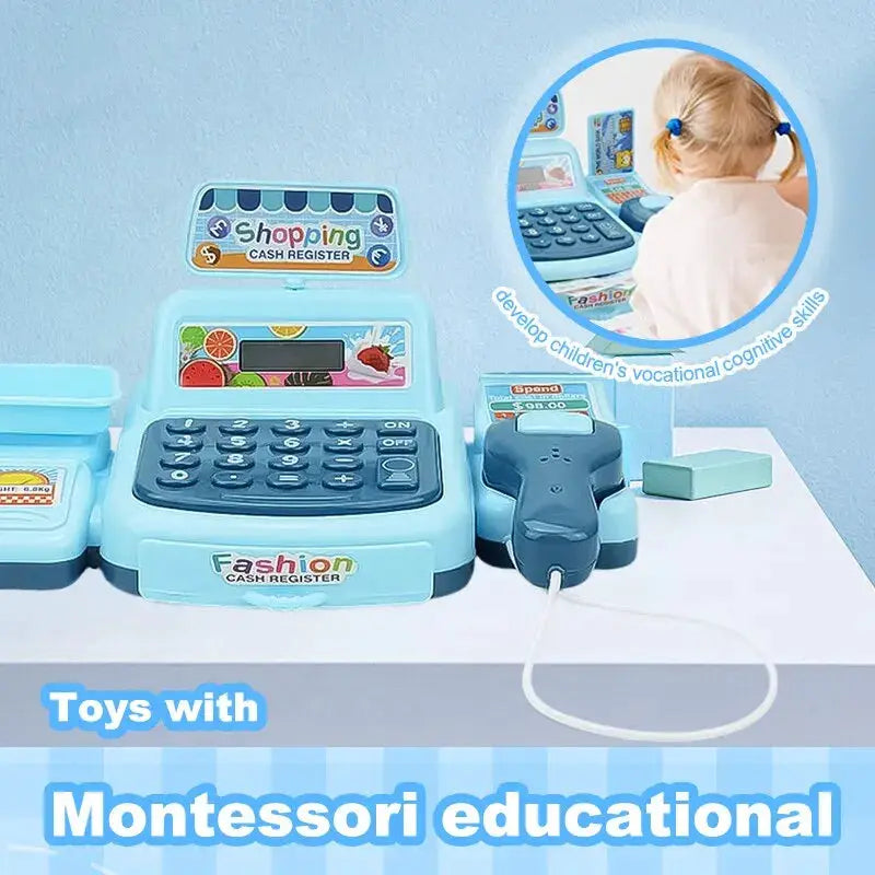 Simulation Shopping Cashier Toy Set With Electronic Lights And Sounds For Supermarket Checkout Play